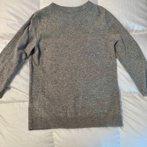 grey pure cashmere sweater Talbots 3/4 sleeves